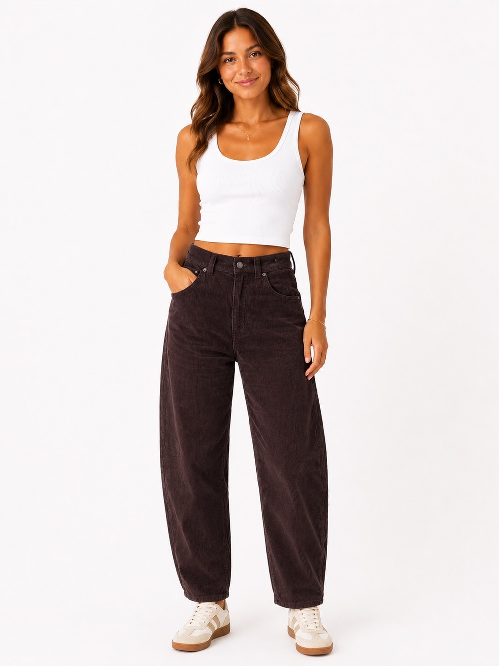 Madewell Dark Brown Wide-Leg Corduroy Jeans